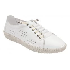 White Leather Kamari Casual Shoes | Lotus