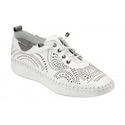 White Leather Katya Casual Shoes | Lotus