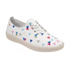 White Leather Kay Lace-Up Shoes | Lotus