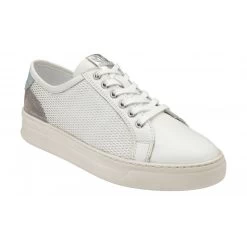 White Leather Sylvia Lace-Up Trainers | Stressless By Lotus