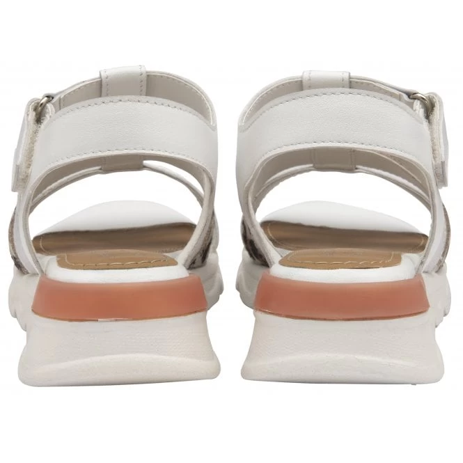 White & Leopard-Print Leather Shiloh Open-Toe Sandals | Stressless By Lotus 5 White & Leopard-Print Leather Shiloh Open-Toe Sandals | Stressless By Lotus - Image 3